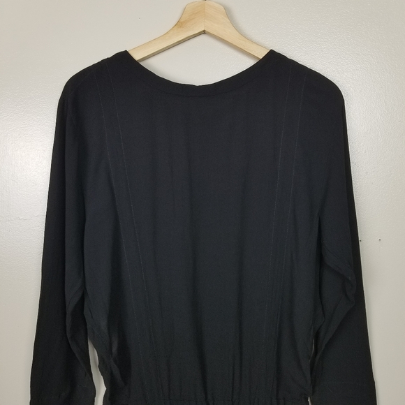 HELMUT LANG Crepe Romper Cutout Back Drawstring Axio Black Viscose Rayon S - Picture 5 of 15